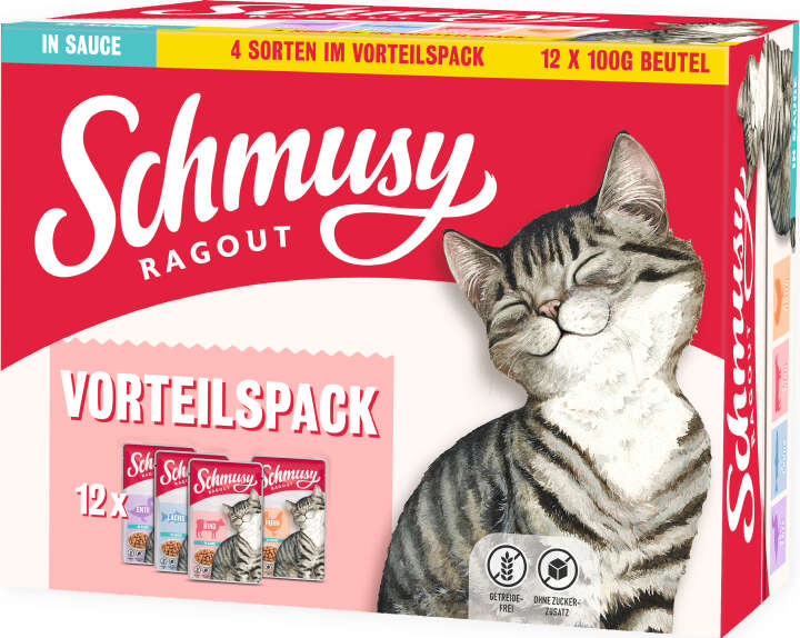 SCHMUSY Katzen-Nassfutter Ragout in Sauce 12x100 g MP